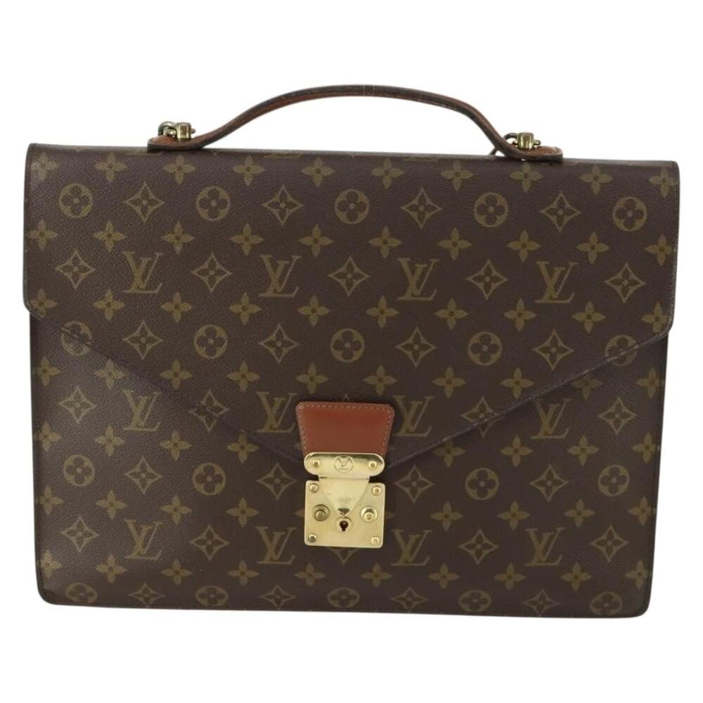 Louis Vuitton Monogram Porte Documents Bandouliere Business Bag Brown